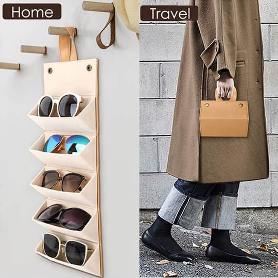 Leather Sunglasses Organizer ( 5 Slots )