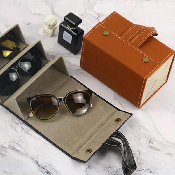 Leather Sunglasses Organizer ( 5 Slots )