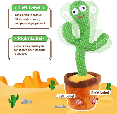 Rechargeable Dancing Cactus Toy -Singing Talking & Recording Learning Toy For Kids