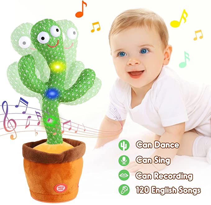 Rechargeable Dancing Cactus Toy -Singing Talking & Recording Learning Toy For Kids