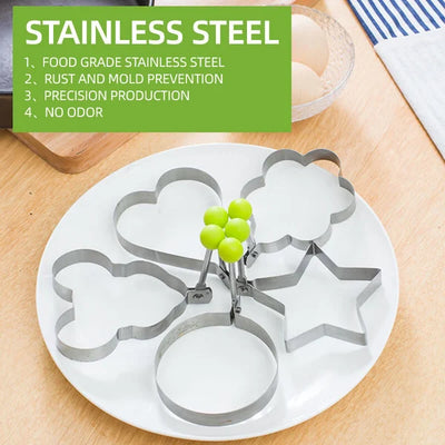 4 Pcs Stainless Steel Fried Egg Molds