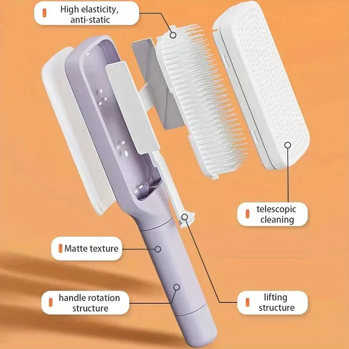 4 In 1 Self Cleaning Hair Brush Comb