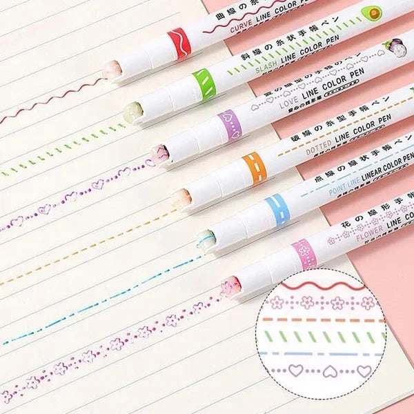 CURVE HIGHLIGHTER PEN | PACK OF 6