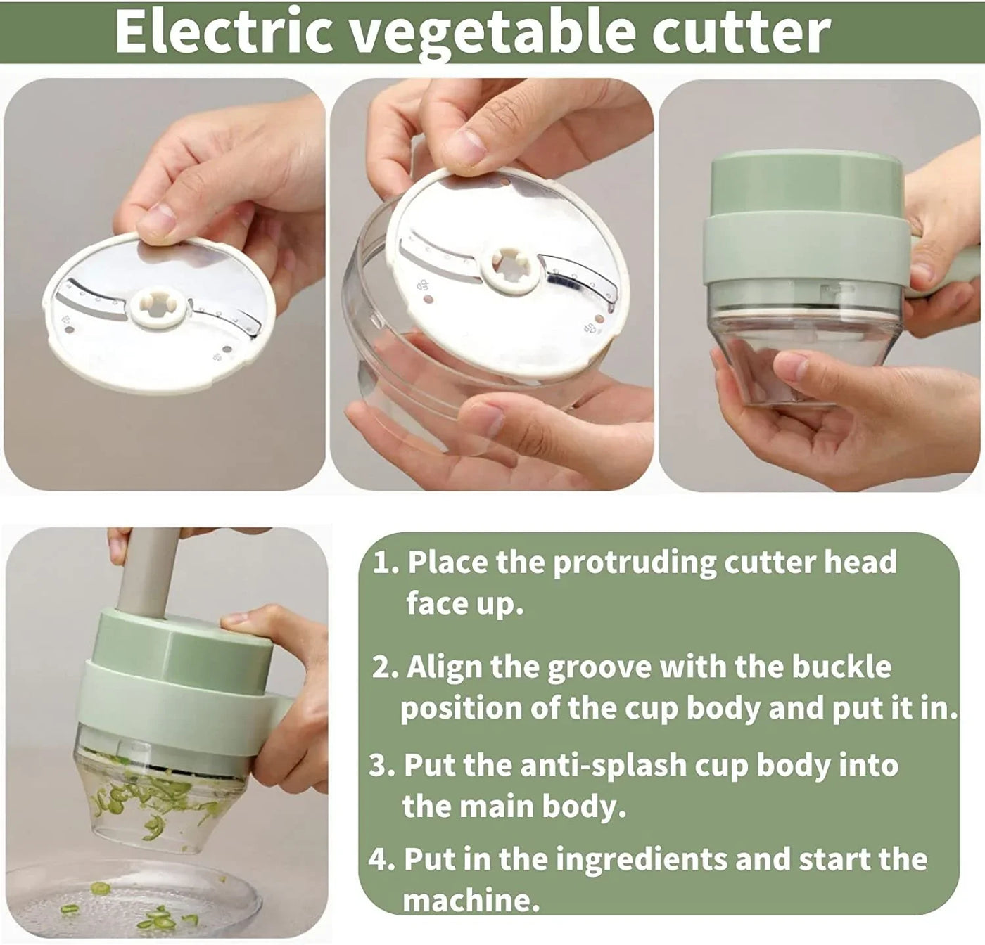 MULTIFUNCTIONAL RECHARGEABLE HANDHELD ELECTRIC VEGETABLE CUTTER