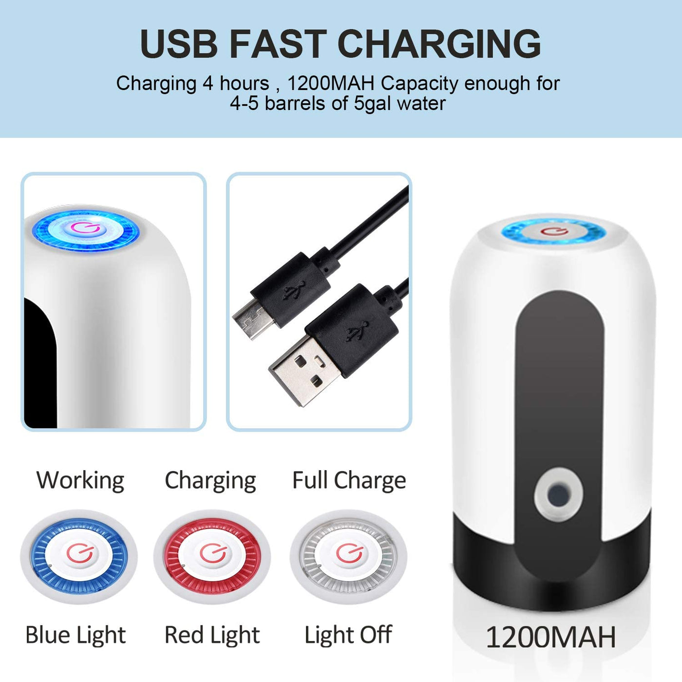 USB Charging Automatic Drinking Water Pump-Portable Electric Water Dispenser