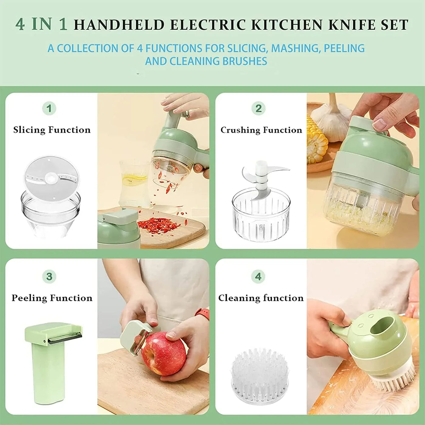 MULTIFUNCTIONAL RECHARGEABLE HANDHELD ELECTRIC VEGETABLE CUTTER