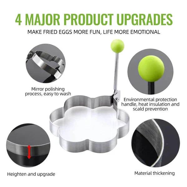 4 Pcs Stainless Steel Fried Egg Molds