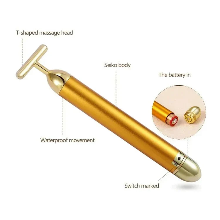 24K Gold Electric Facial Massage Roller