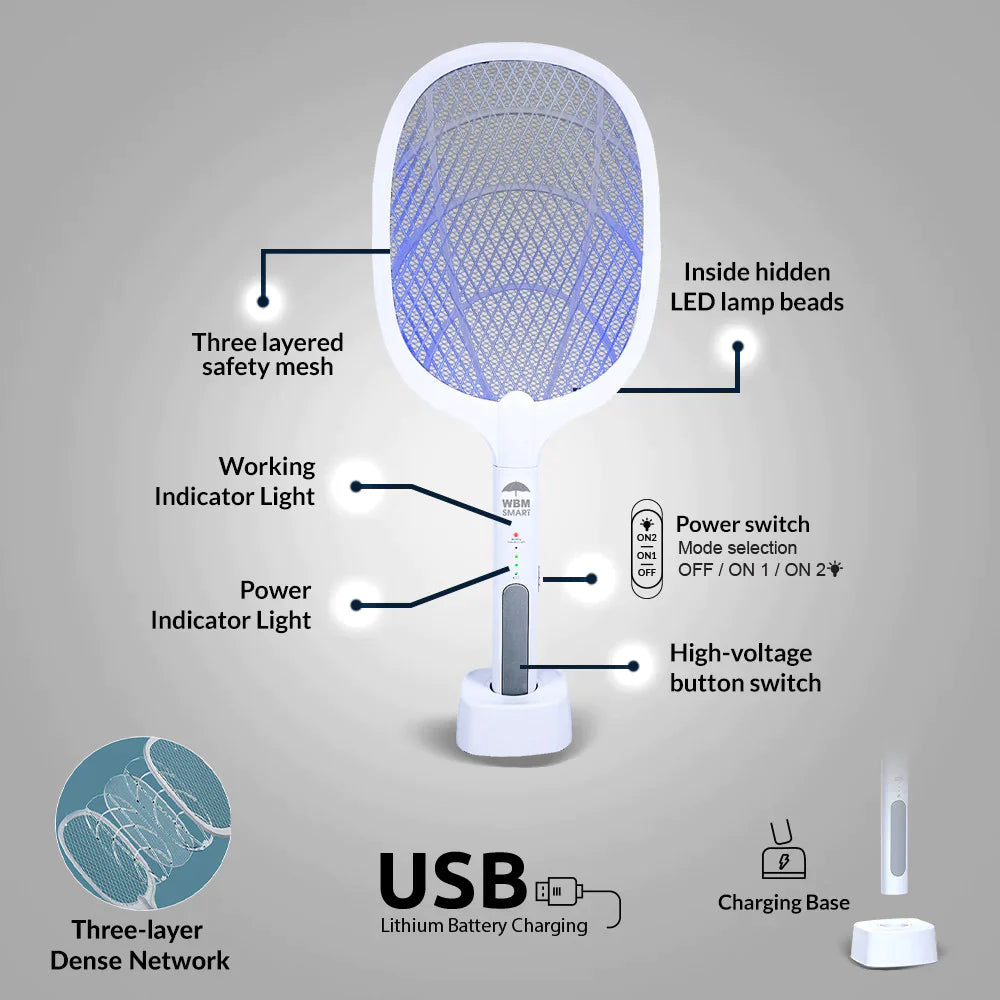 2 in 1 Rechargeable Mosquito Racket