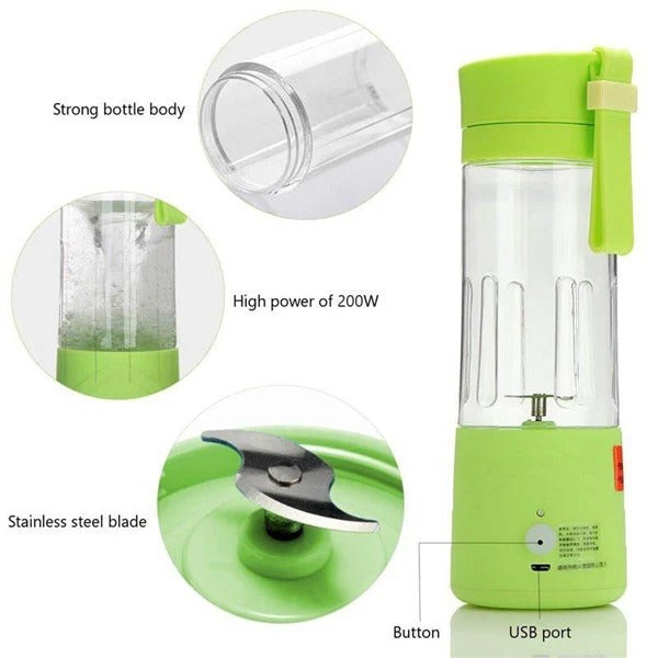 6 Blades Portable Juicer Blender-USB Rechargeable 380ML