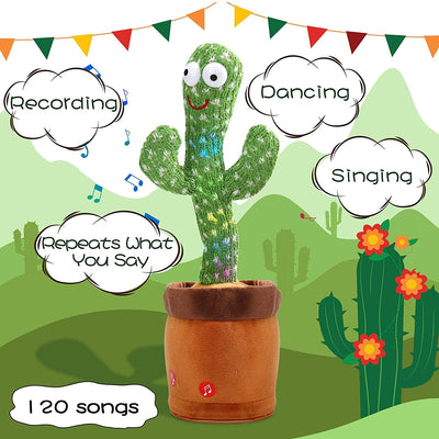 Rechargeable Dancing Cactus Toy -Singing Talking & Recording Learning Toy For Kids