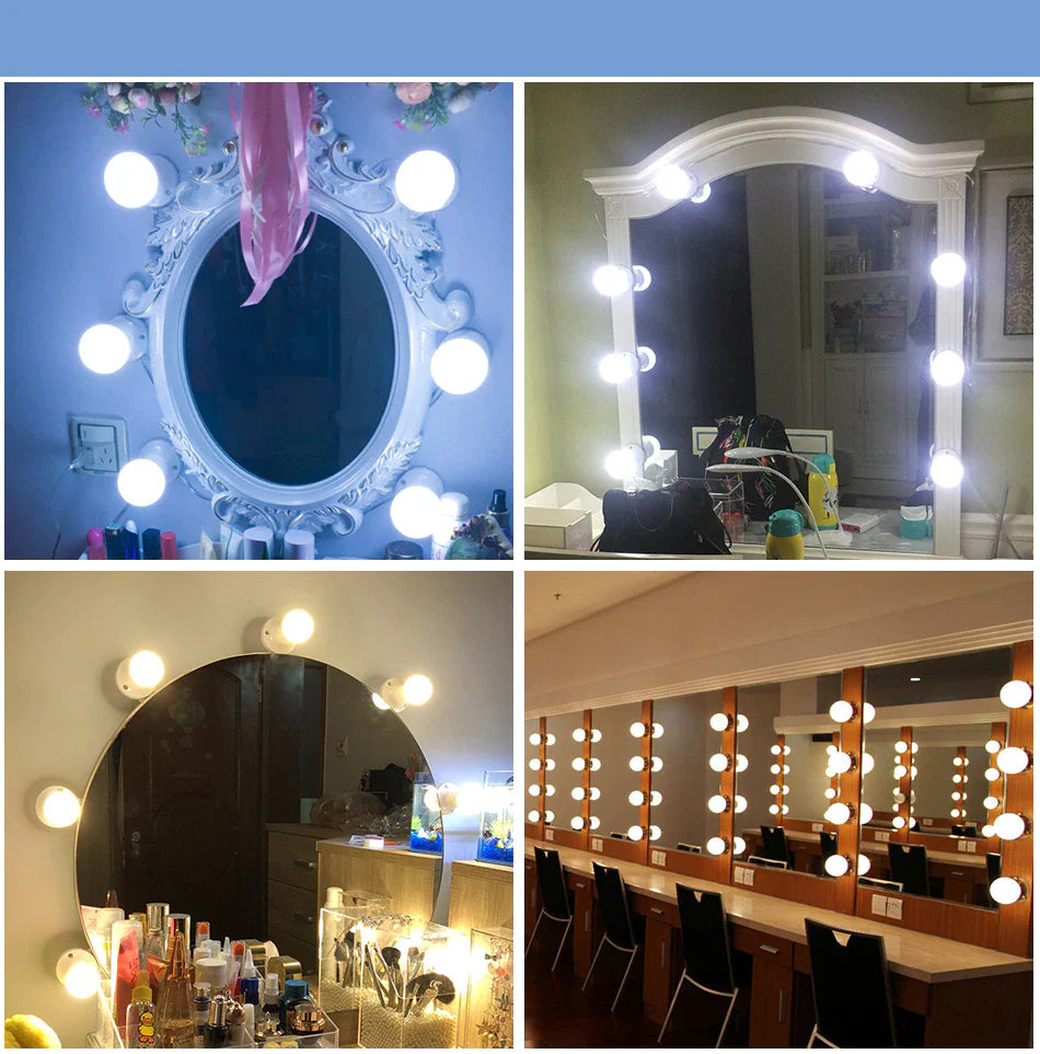 Vanity Light LED Bulbs for Makeup Mirror | 10 Bulbs with 3 Light Modes