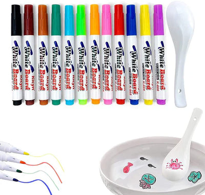 Magical Floating Painting In Water With Spoon ( 12 Pcs Set )