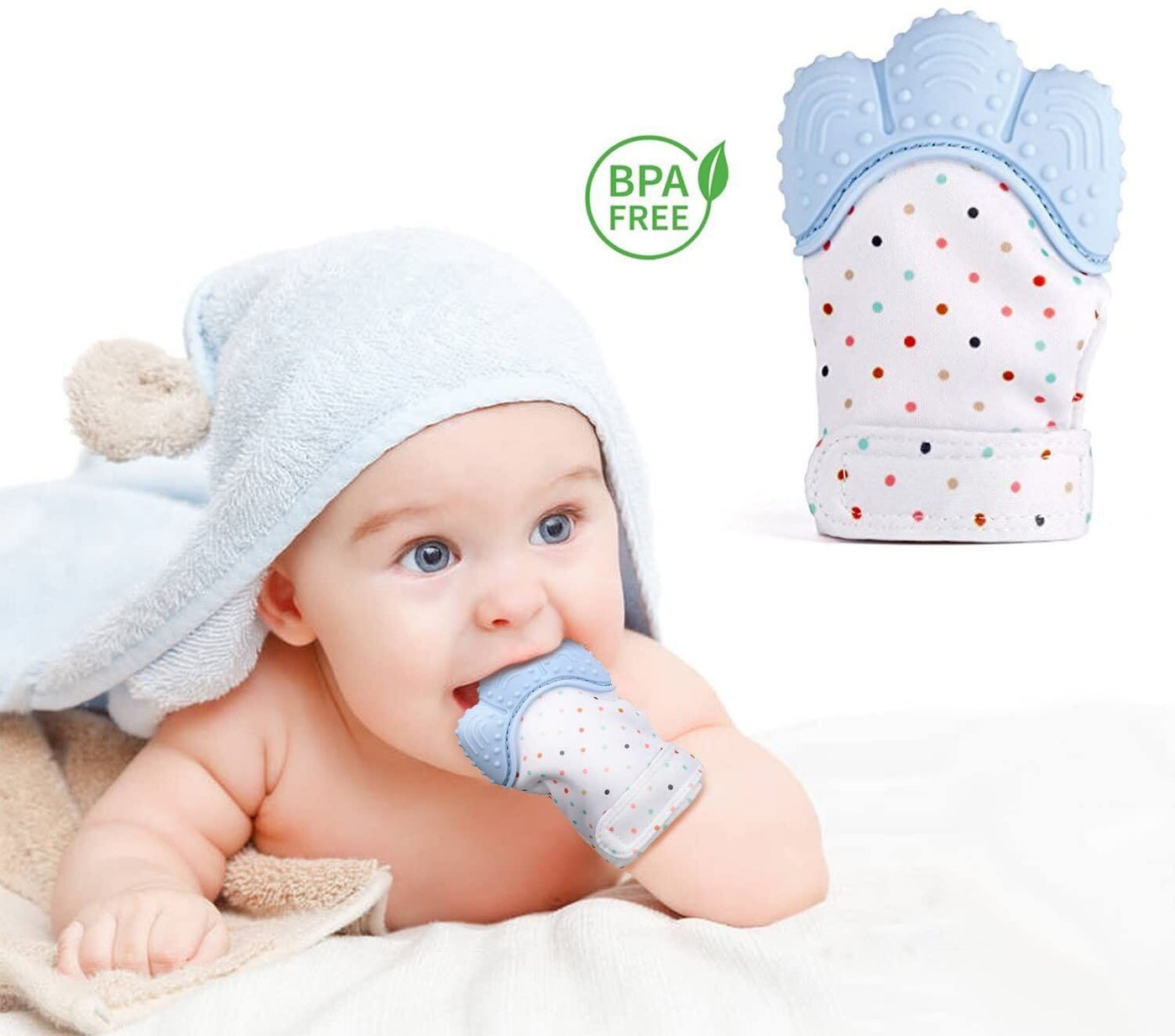 Natural Silicone Baby Teether Gloves -1 Pair