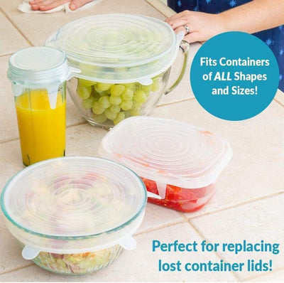 Reusable Silicone Stretch Lids - Pack of 6