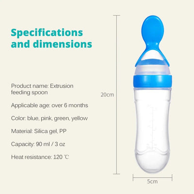 Combo Pack Baby Spoon Feeder Bottle With Baby Fruit Pacifier (90ML Bottle)