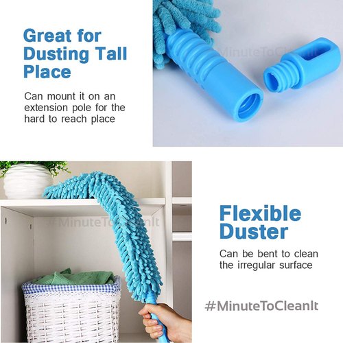 Flexible Microfiber Cleaning Duster With Extendable Rod-Ceiling Fan Duster